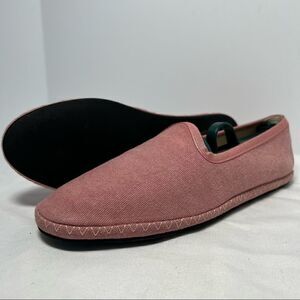 J Crew Venetian Canvas Pink Loafers Slip On 6.5